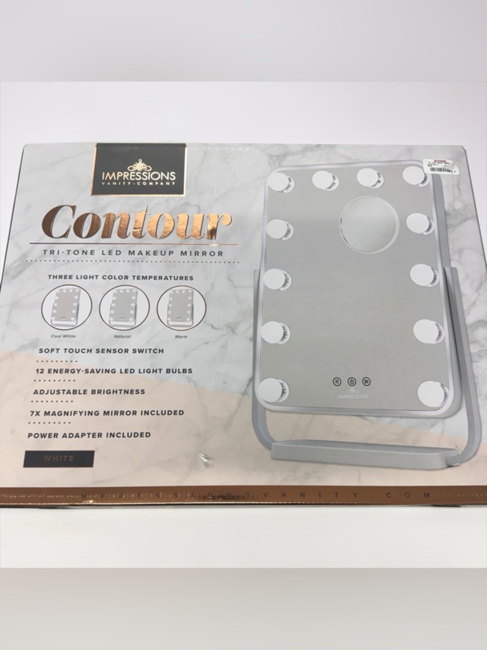 Impressions Contour Tri-Tone LED Makeup Mirror - White